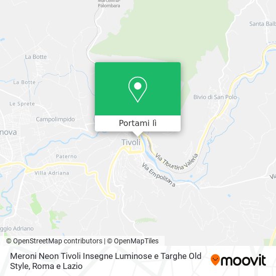 Mappa Meroni Neon Tivoli Insegne Luminose e Targhe Old Style