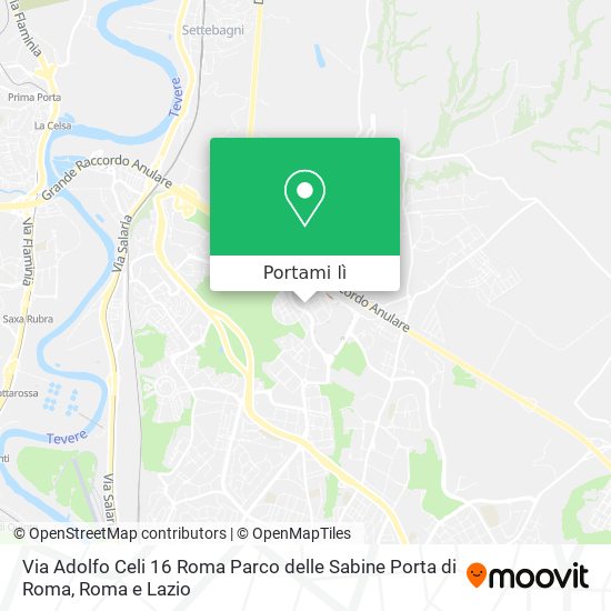 Mappa Via Adolfo Celi 16 Roma Parco delle Sabine Porta di Roma