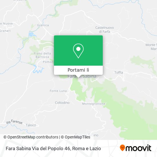 Mappa Fara Sabina Via del Popolo 46