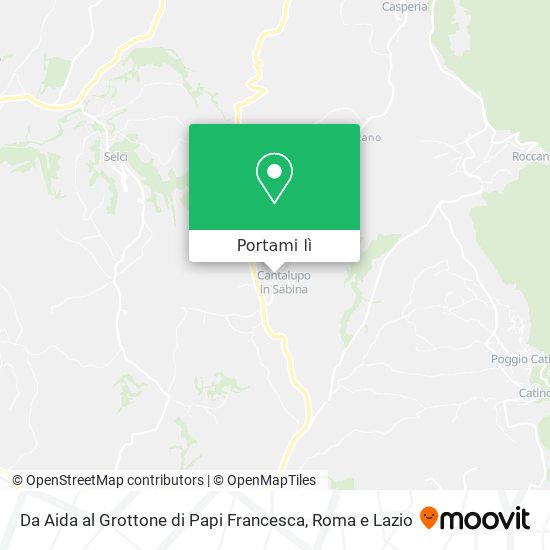 Mappa Da Aida al Grottone di Papi Francesca