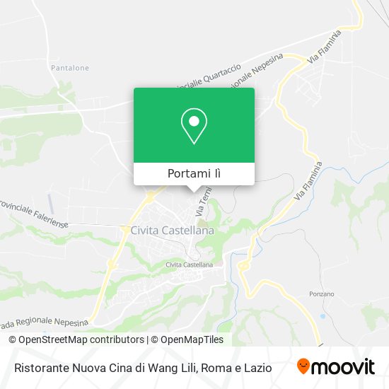 Mappa Ristorante Nuova Cina di Wang Lili