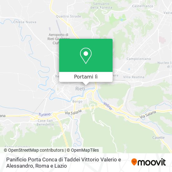 Mappa Panificio Porta Conca di Taddei Vittorio Valerio e Alessandro