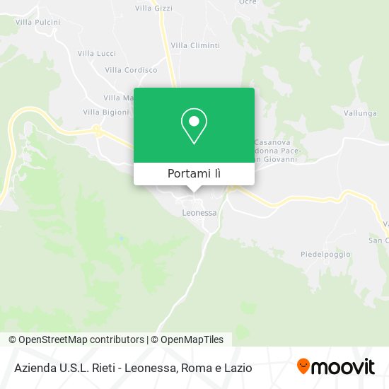 Mappa Azienda U.S.L. Rieti - Leonessa