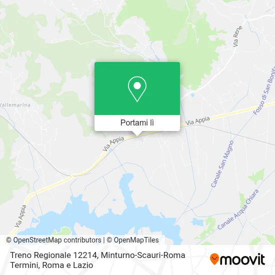 Mappa Treno Regionale 12214, Minturno-Scauri-Roma Termini