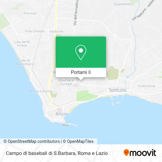Mappa Campo di baseball di S.Barbara