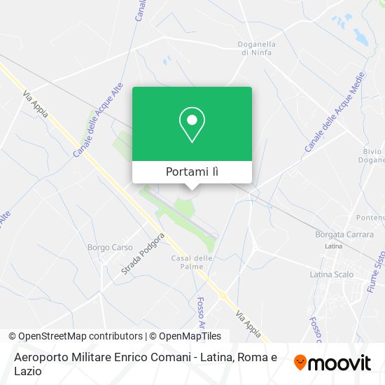 Mappa Aeroporto Militare Enrico Comani - Latina