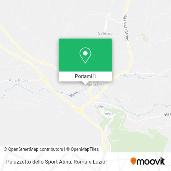Mappa Palazzetto dello Sport Atina