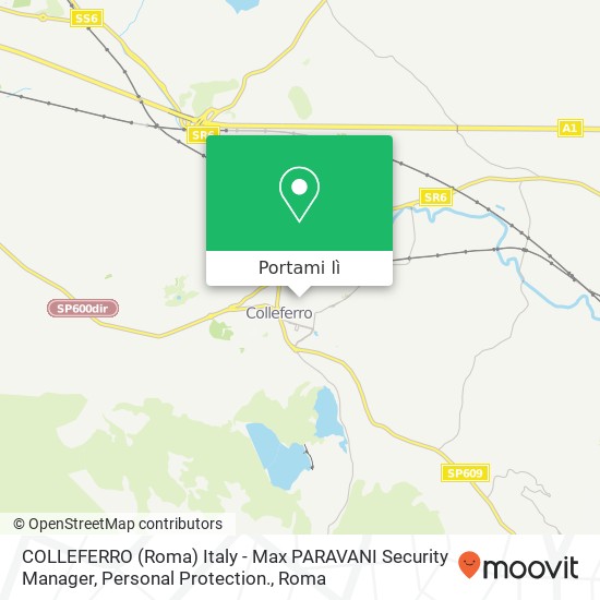 Mappa COLLEFERRO (Roma) Italy - Max PARAVANI Security Manager, Personal Protection.