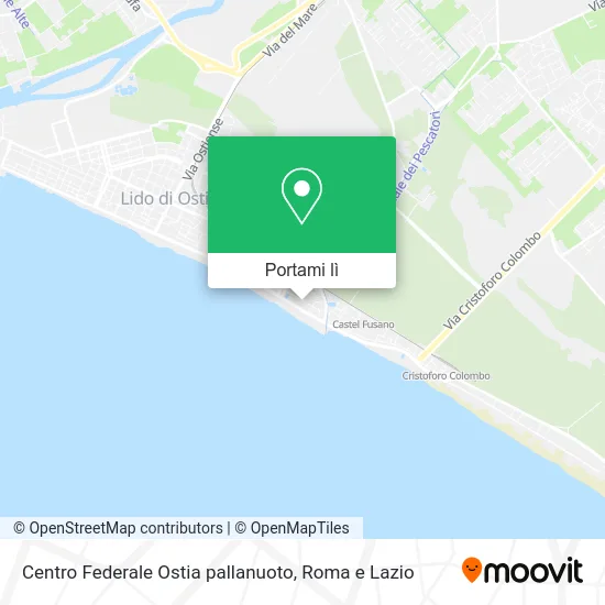 Mappa Centro Federale Ostia pallanuoto