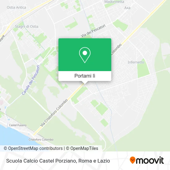 Mappa Scuola Calcio Castel Porziano