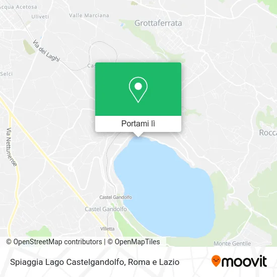 Mappa Spiaggia Lago Castelgandolfo
