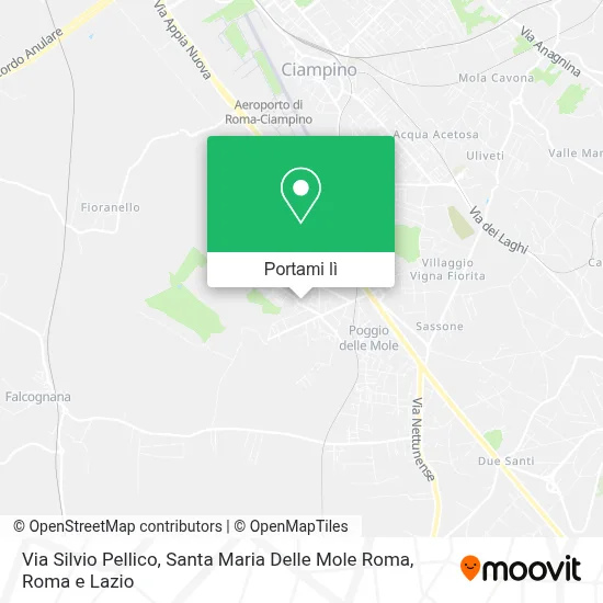 Mappa Via Silvio Pellico, Santa Maria Delle Mole Roma