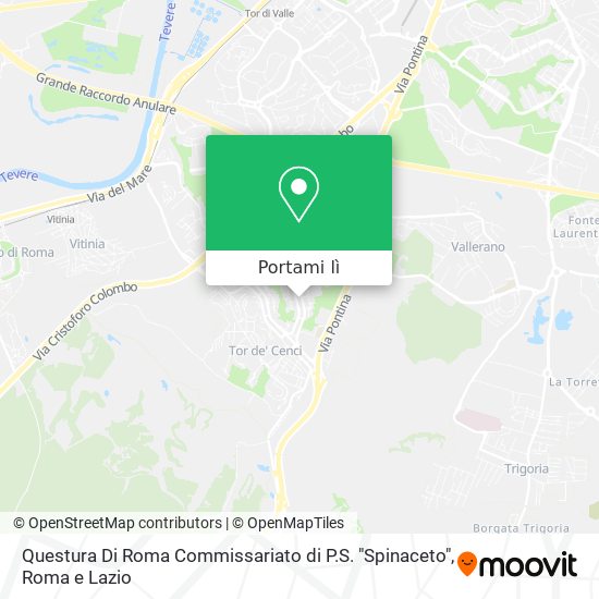 Mappa Questura Di Roma Commissariato di P.S. "Spinaceto"