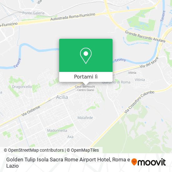 Mappa Golden Tulip Isola Sacra Rome Airport Hotel