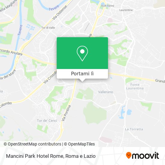 Mappa Mancini Park Hotel Rome