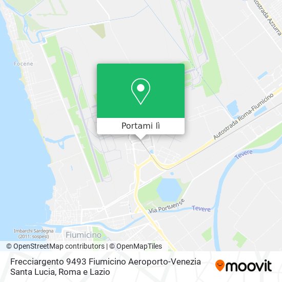 Mappa Frecciargento 9493 Fiumicino Aeroporto-Venezia Santa Lucia