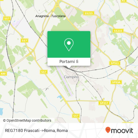 Mappa REG7180 Frascati ->Roma