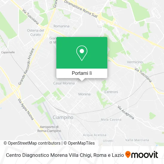 Mappa Centro Diagnostico Morena Villa Chigi