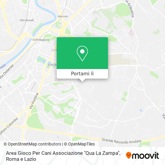 Mappa Area Gioco Per Cani Associazione "Qua La Zampa"