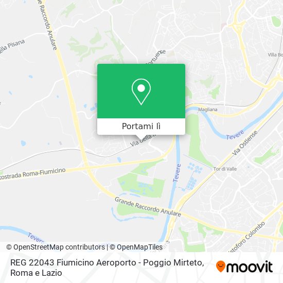 Mappa REG 22043 Fiumicino Aeroporto - Poggio Mirteto
