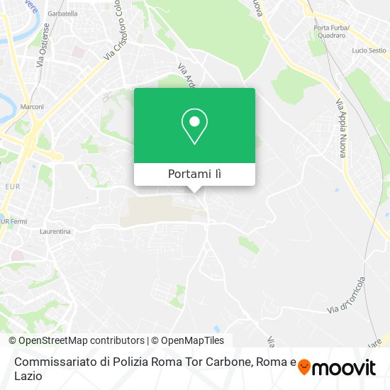 Mappa Commissariato di Polizia Roma Tor Carbone