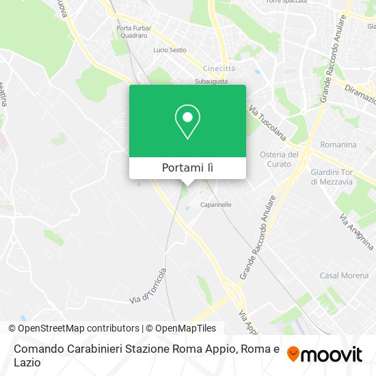 Mappa Comando Carabinieri Stazione Roma Appio