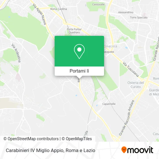 Mappa Carabinieri IV Miglio Appio