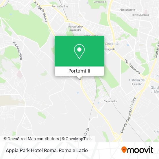 Mappa Appia Park Hotel Roma