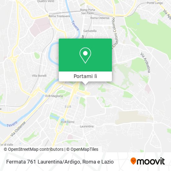 Mappa Fermata 761 Laurentina/Ardigo