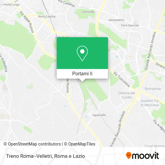 Mappa Treno Roma--Velletri