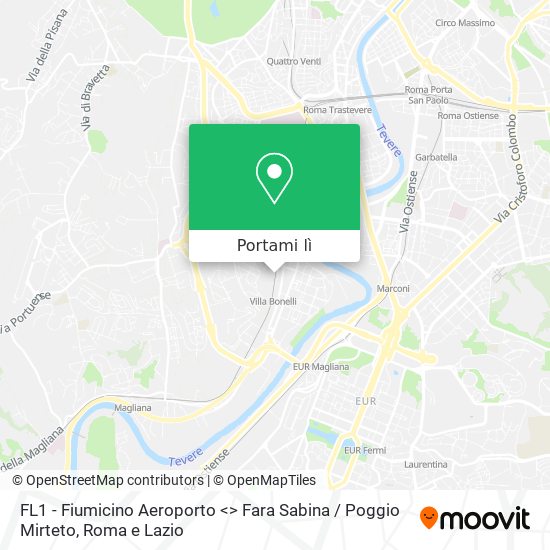 Mappa FL1 - Fiumicino Aeroporto <> Fara Sabina / Poggio Mirteto