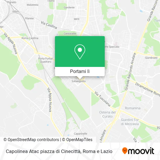Mappa Capolinea Atac piazza di Cinecittà