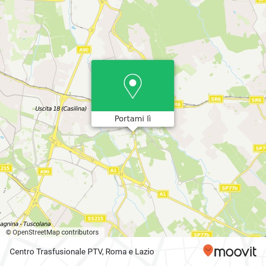 Mappa Centro Trasfusionale PTV