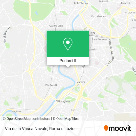 Mappa Via della Vasca Navale