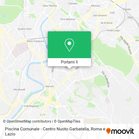 Mappa Piscina Comunale - Centro Nuoto Garbatella