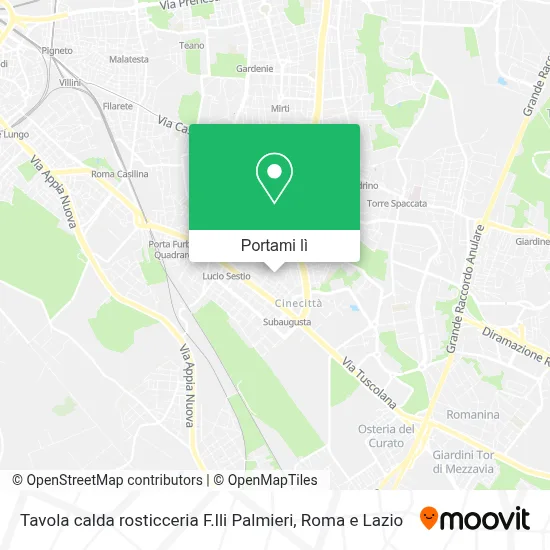 Mappa Tavola calda rosticceria F.lli Palmieri