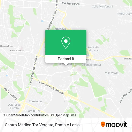 Mappa Centro Medico Tor Vergata