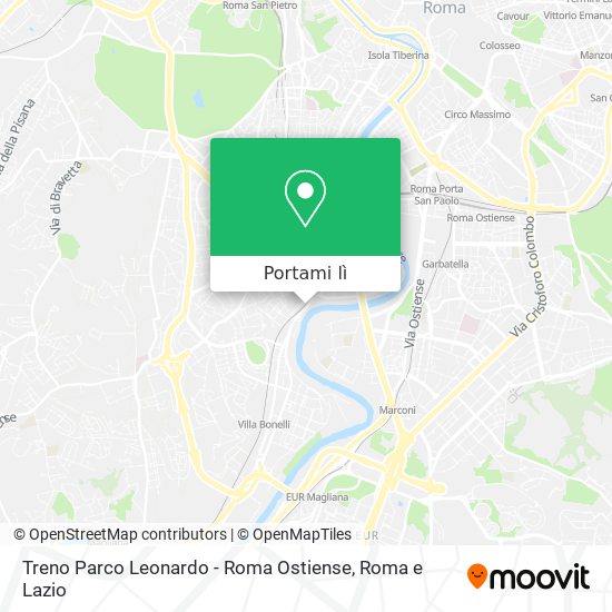 Mappa Treno Parco Leonardo - Roma Ostiense
