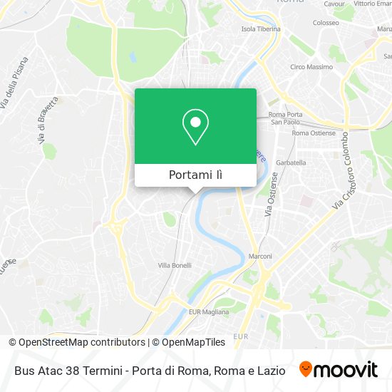 Mappa Bus Atac 38 Termini - Porta di Roma