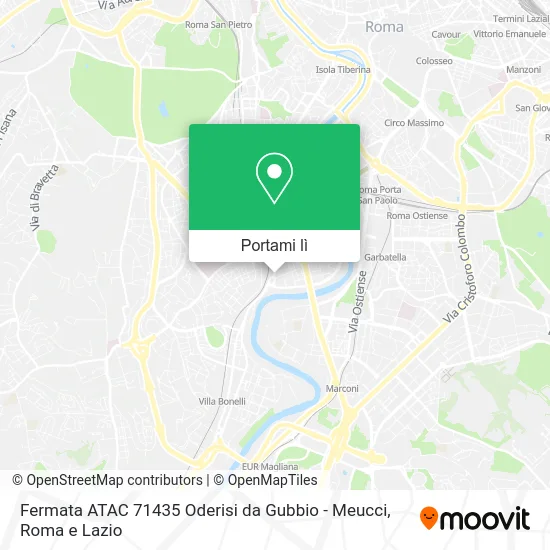 Mappa Fermata ATAC 71435 Oderisi da Gubbio - Meucci