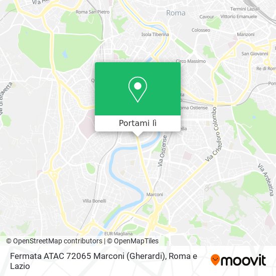 Mappa Fermata ATAC 72065 Marconi (Gherardi)