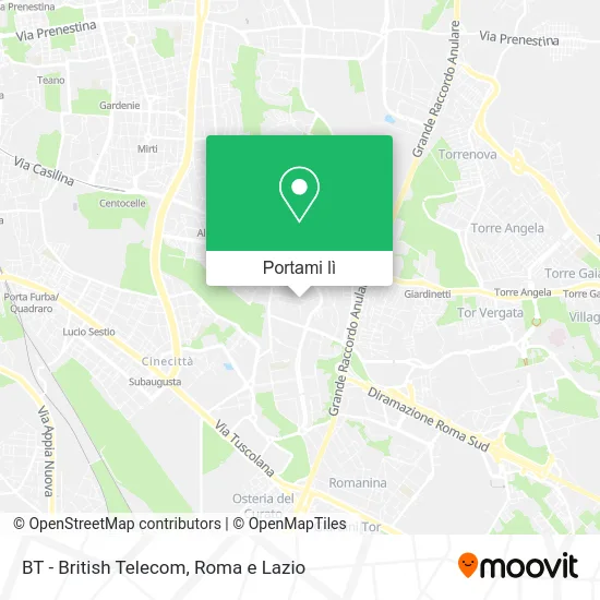 Mappa BT - British Telecom