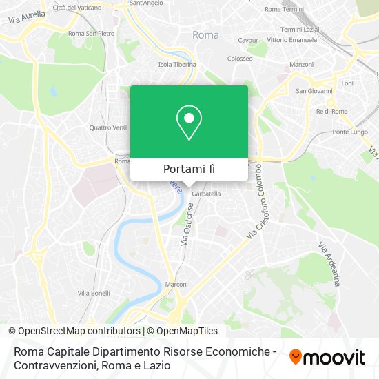 Mappa Roma Capitale Dipartimento Risorse Economiche - Contravvenzioni