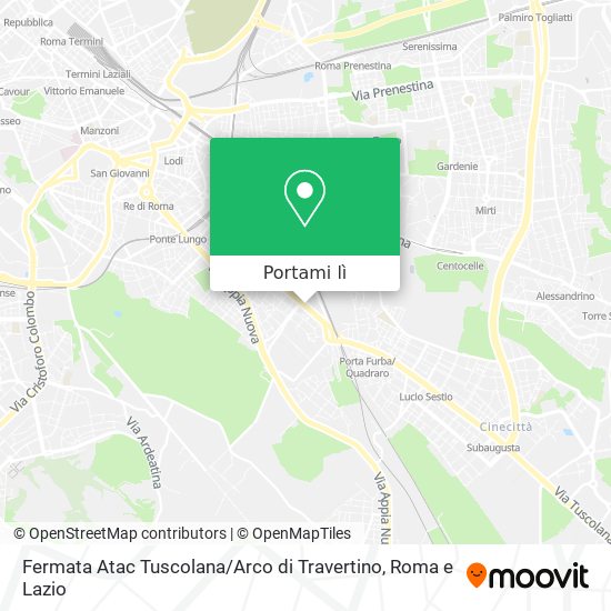 Mappa Fermata Atac Tuscolana / Arco di Travertino