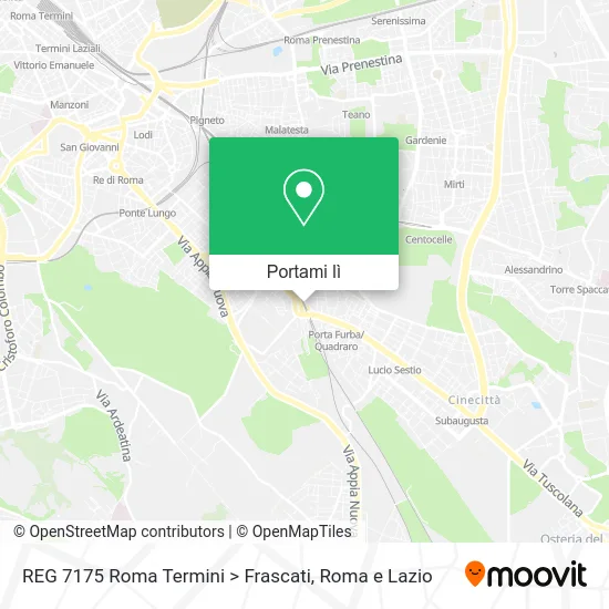 Mappa REG 7175 Roma Termini > Frascati