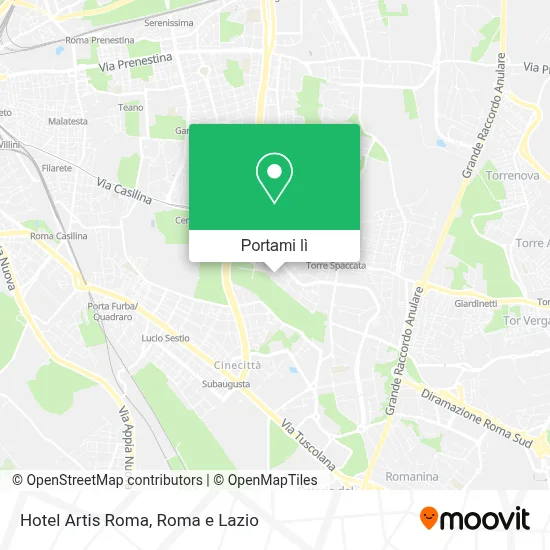 Mappa Hotel Artis Roma