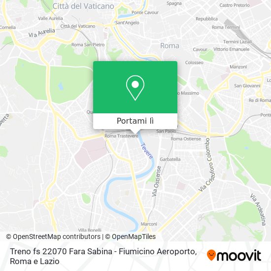 Mappa Treno fs 22070 Fara Sabina - Fiumicino Aeroporto