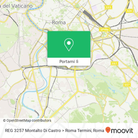 Mappa REG 3257 Montalto Di Castro > Roma Termini