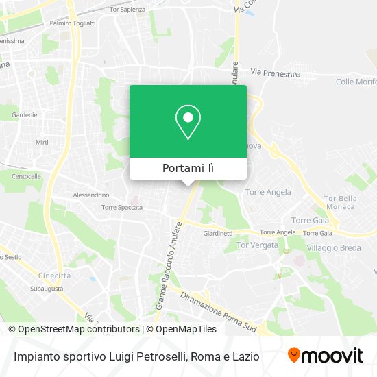Mappa Impianto sportivo Luigi Petroselli