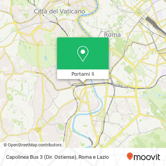 Mappa Capolinea Bus 3 (Dir. Ostiense)